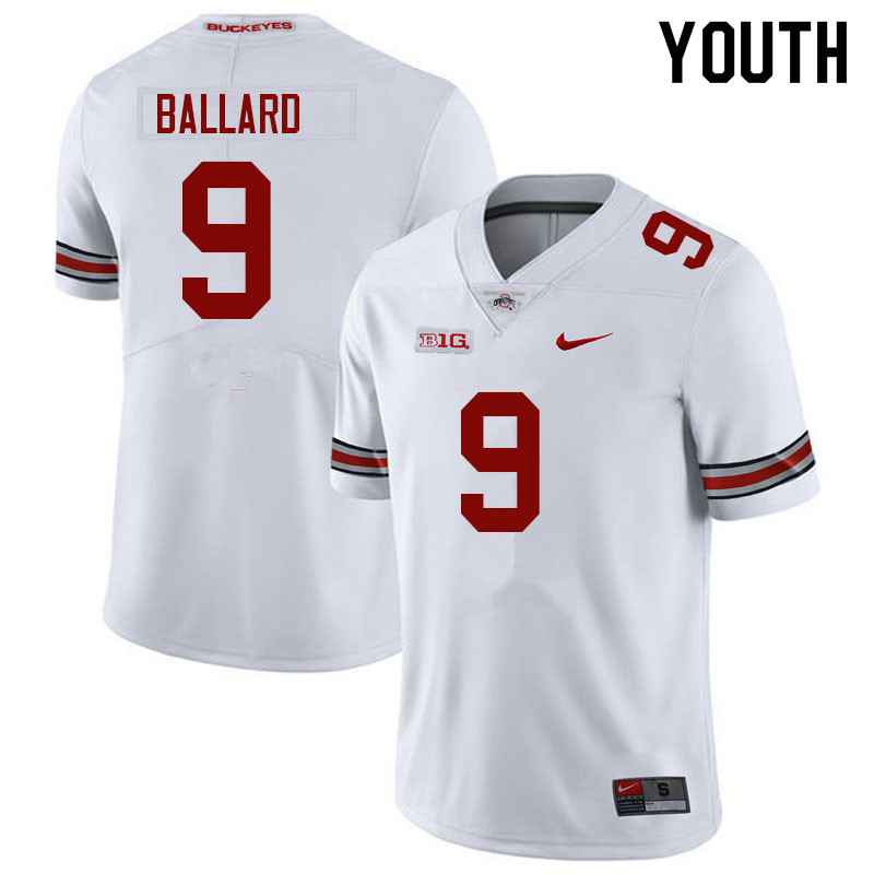 Youth #9 Jayden Ballard Ohio State Buckeyes College Football Jerseys Sale-White